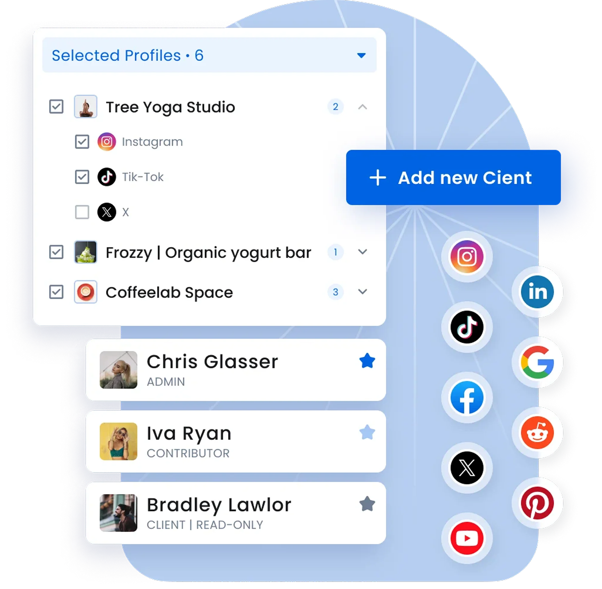 BrainBits dashboard with connected creator accounts